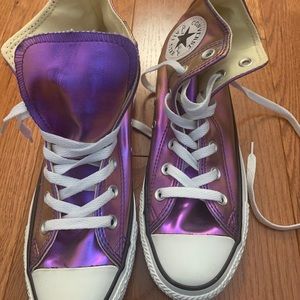Rare Metallic Purple High top Converse